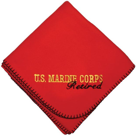 U.S. MARINE CORPS Retired Embroidered on Stadium Blanket