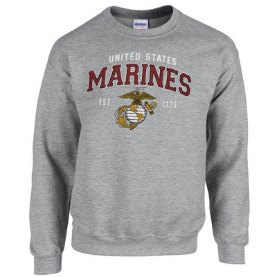 USMC Marine Corps Logo Est. 1775 Crewneck Sweatshirt