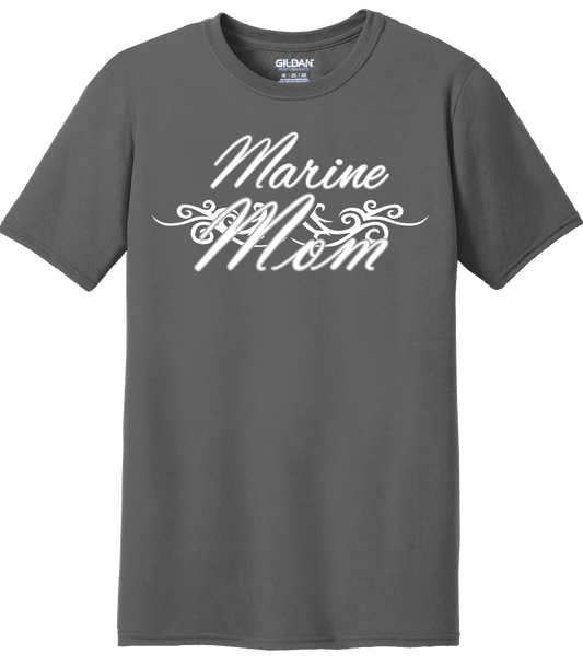Marine Mom Silk Screened on Women's T Shirts