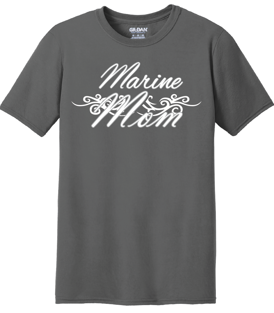 Marine Mom Silk Screened on Women's T Shirts