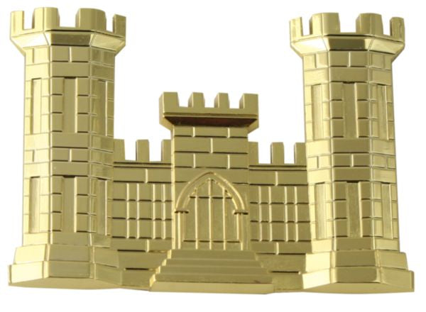 Army Corps of Engineers Gold Metal Auto Emblem