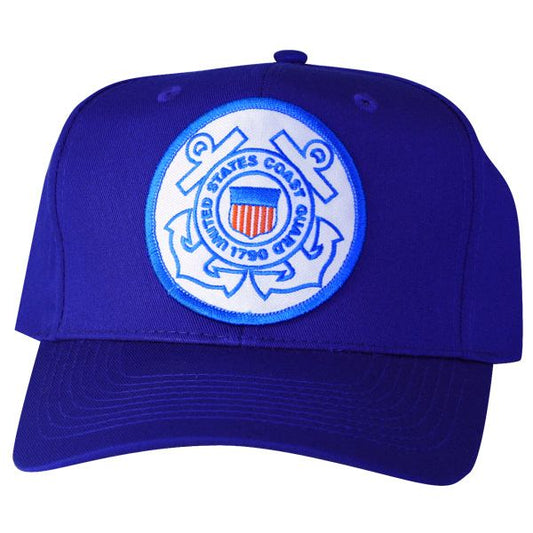 U.S. Coast Guard Crest on Royal Blue Ball Cap