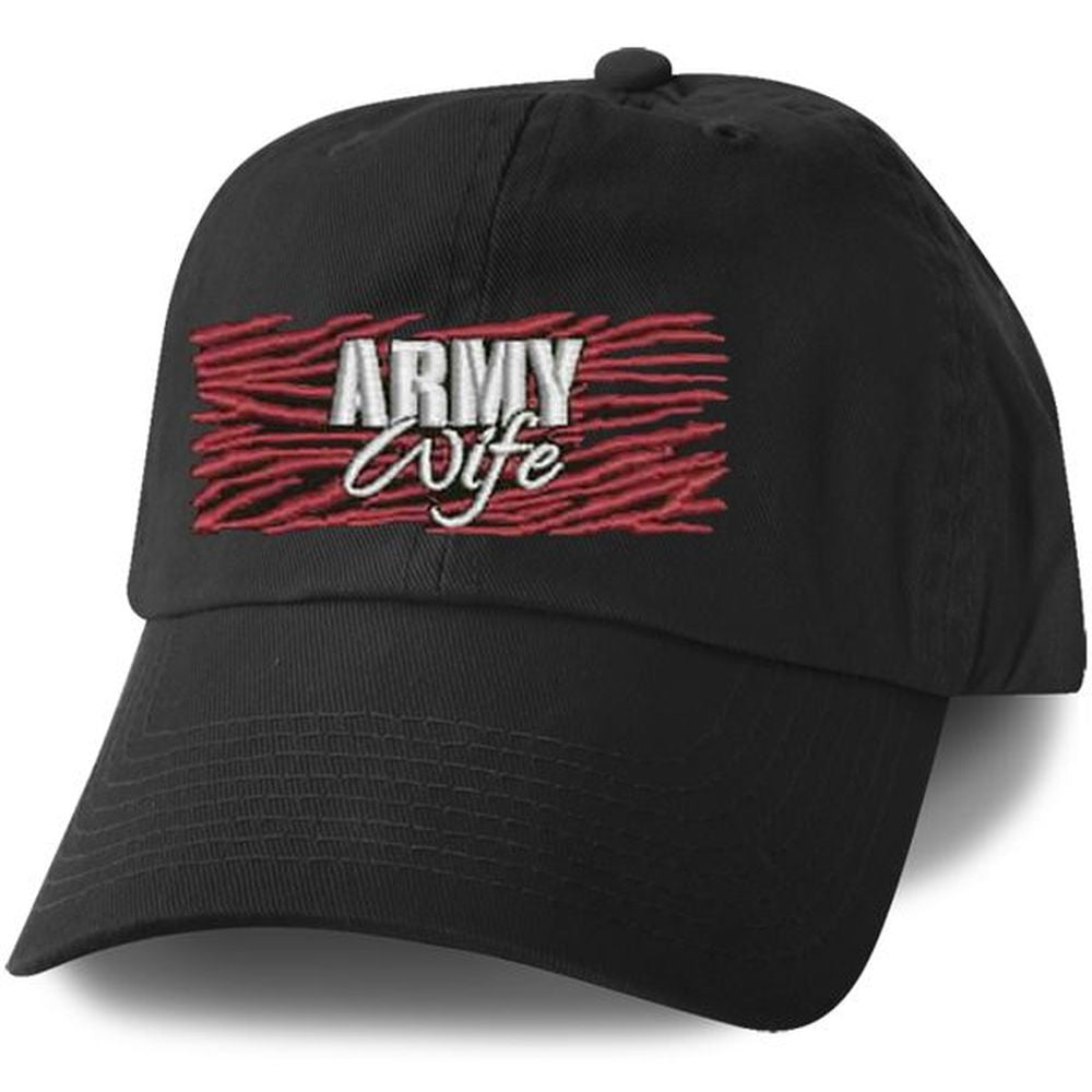 Army Wife Zebra Design (Red) Ball Cap