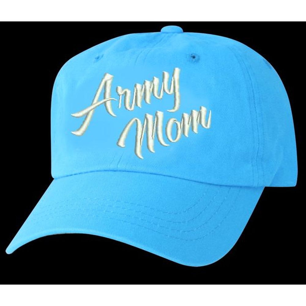 Army Mom Script Embroidered Ball Cap (Lilac)