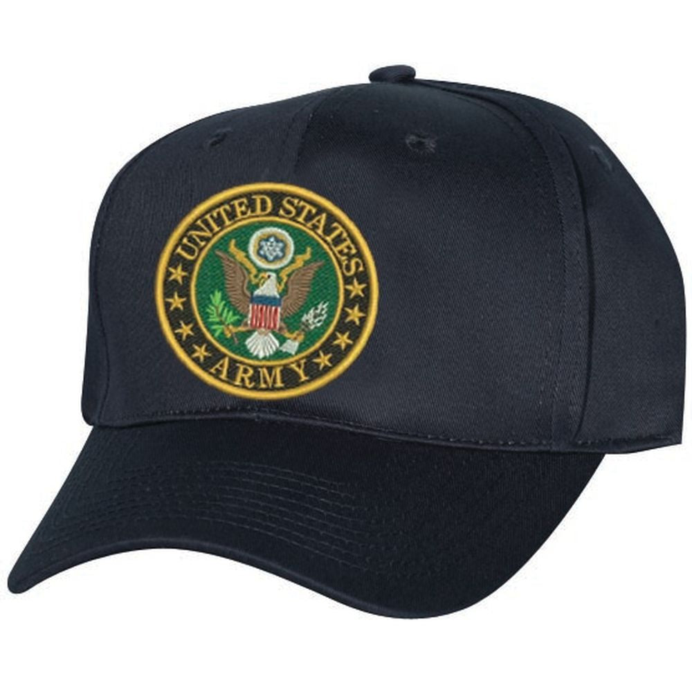 U.S. Army Crest Embroidered Black Ballcap