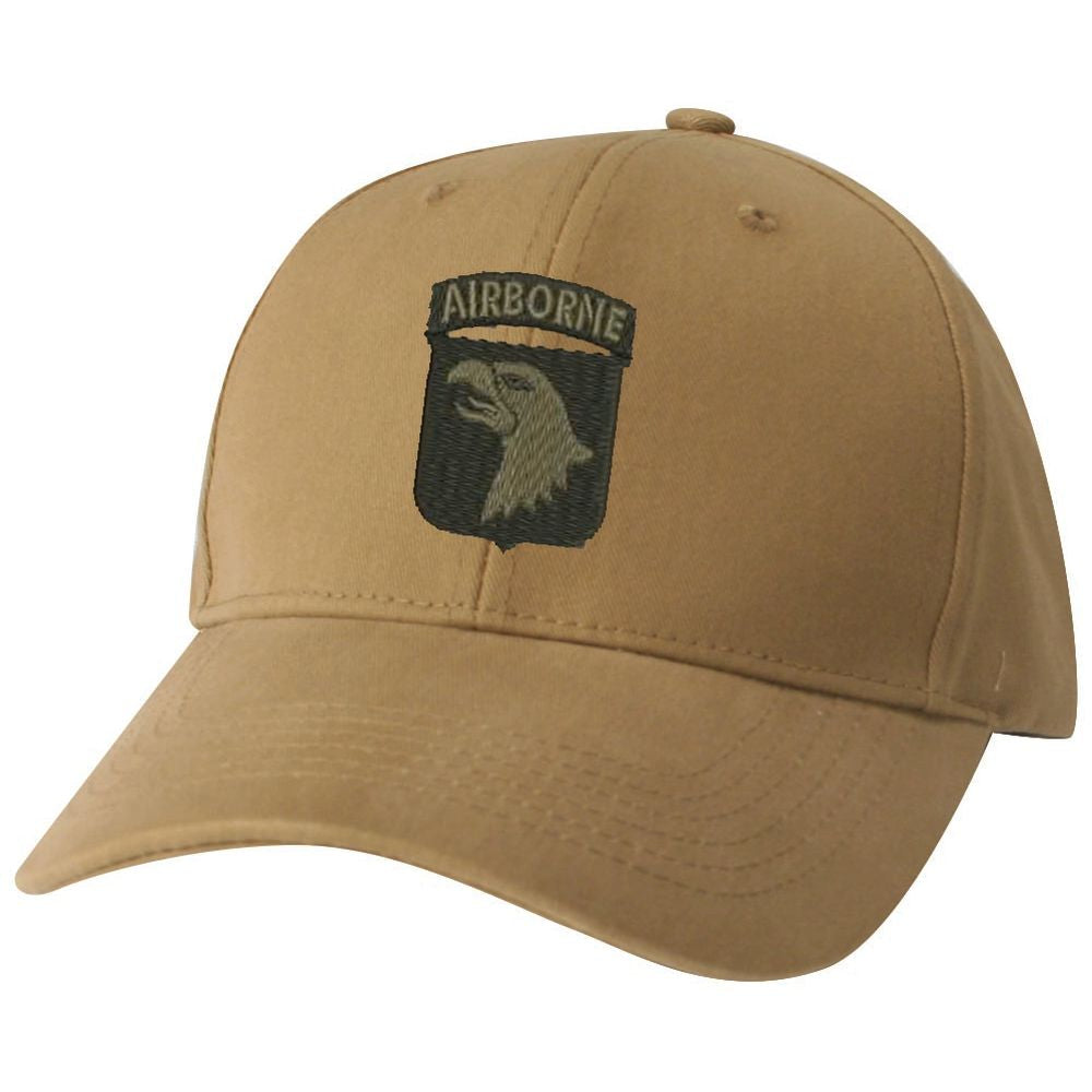 U.S. Army 101st Screaming Eagle Embroidered Coyote Brown Ball Cap