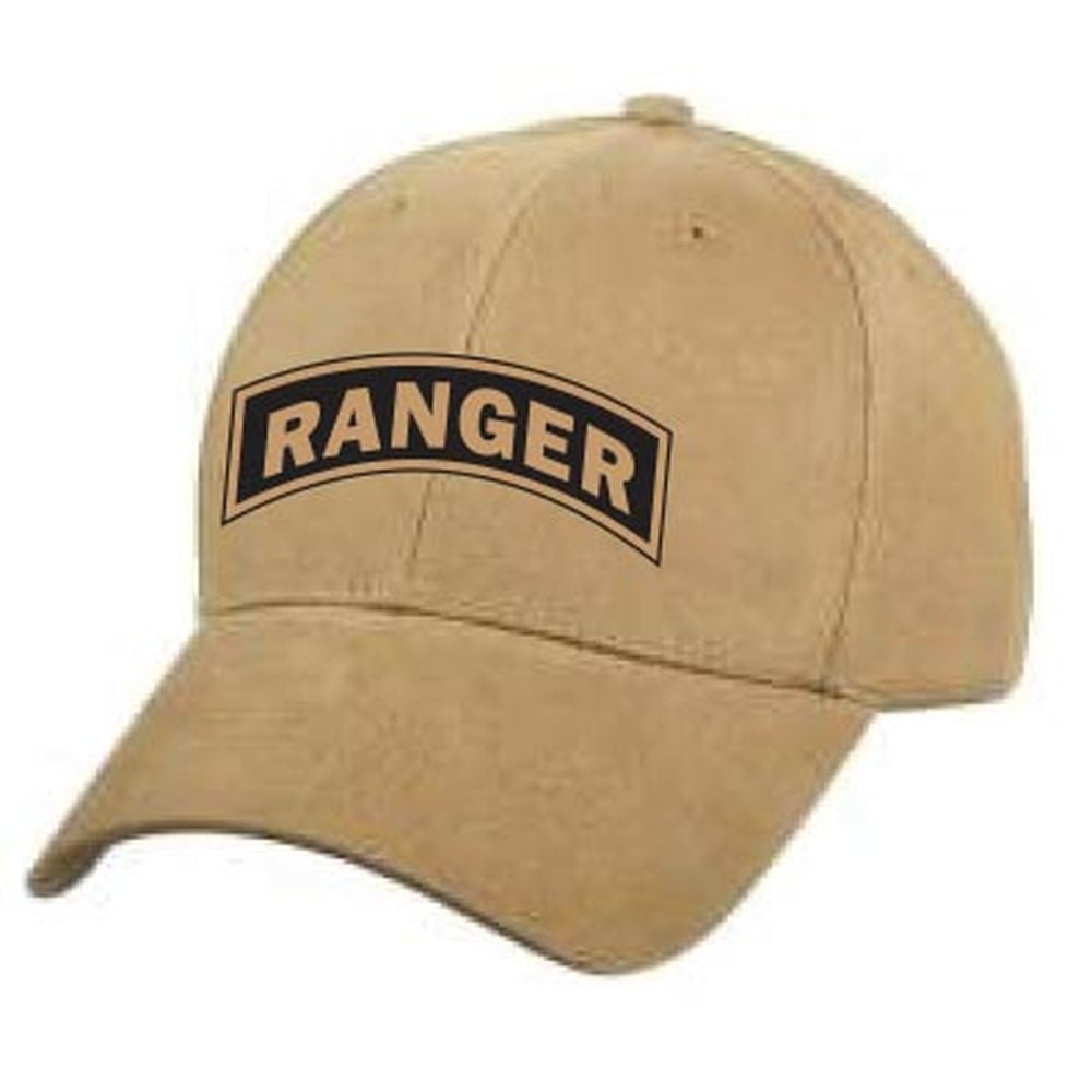 U.S. Army Ranger Tab Embroidered Black Canvas Ball Cap