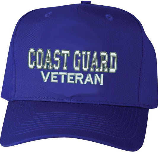 Coast Guard Veteran Embroidered Royal Blue Ball Cap