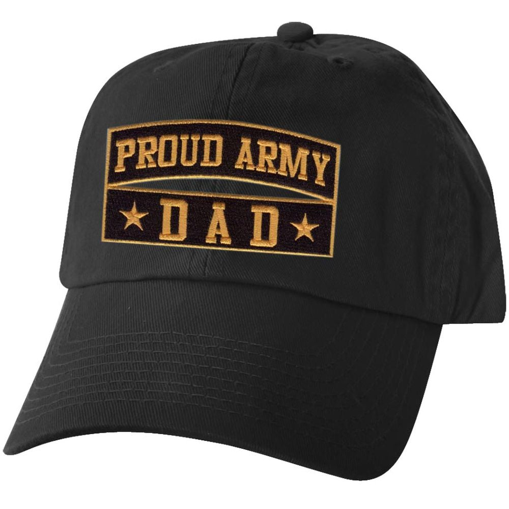 Proud Army Dad Embroidered Black Mesh Ballcap