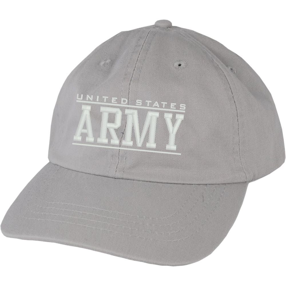 U.S. Army with U.S. Army Star Embroidered Grey Unstructured Cap