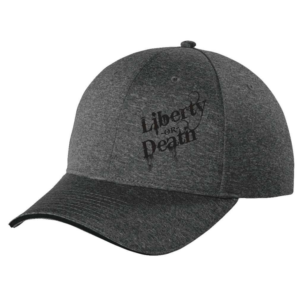 Liberty or Death Embroidered Front of Grey Hat