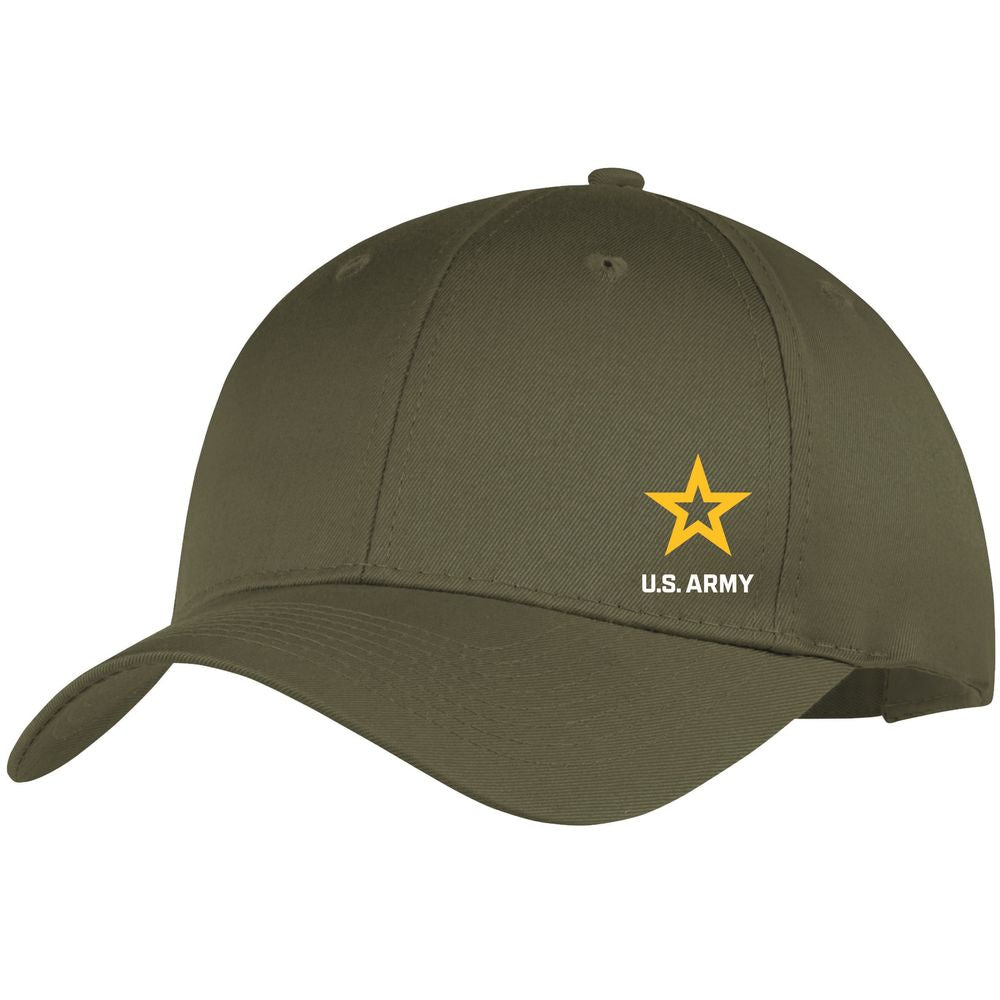 New Army Star Embroidered Front Military Green Ball Cap