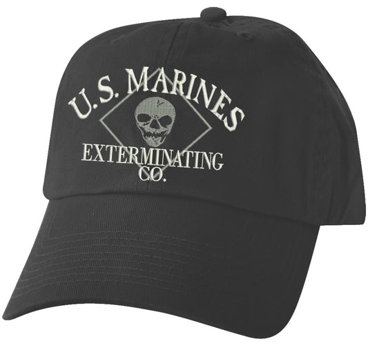 US Marines Exterminating Co Direct Embroidery on Black Ballcap