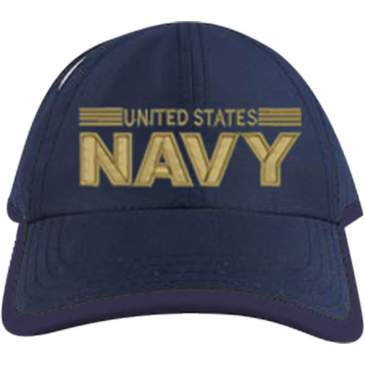 United States Navy Stripe Design on Blue Performance Ball Cap