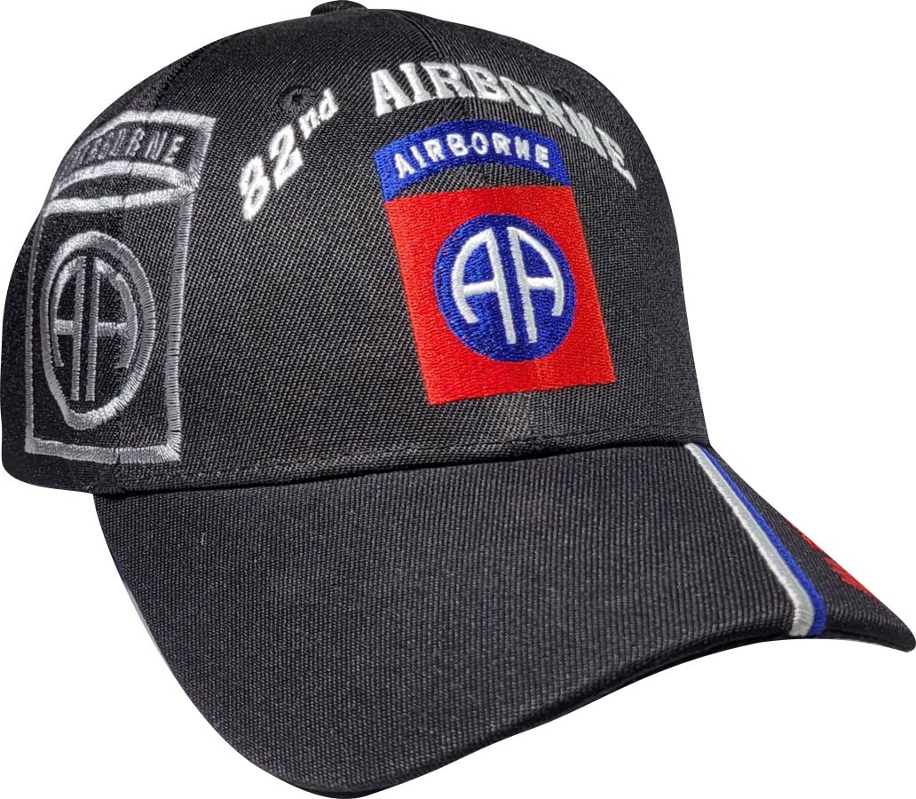 82nd Airborne  Embroidered Black Ball Cap
