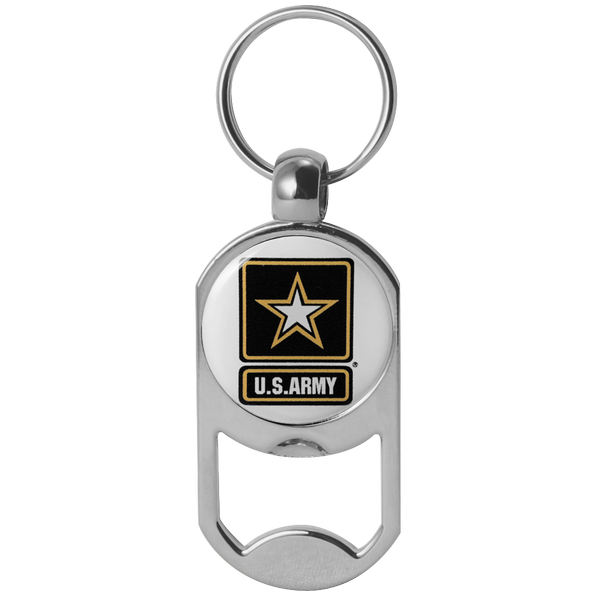 Army Star on Zinc Alloy Dog Tag Bottle Opener Key Chain