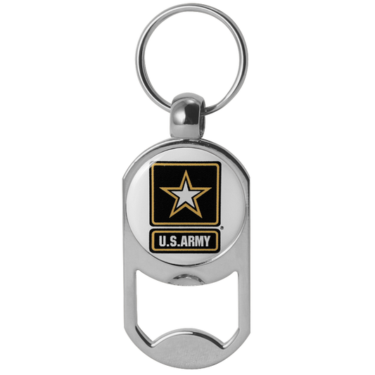 Army Star on Zinc Alloy Dog Tag Bottle Opener Key Chain
