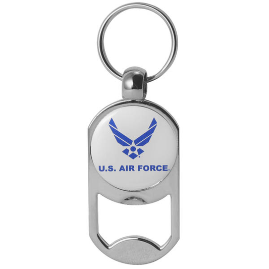 Air Force Symbol on Zinc Alloy Dog Tag Bottle Opener Key Chain