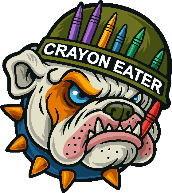 Crayon Eater Bulldog Sticker