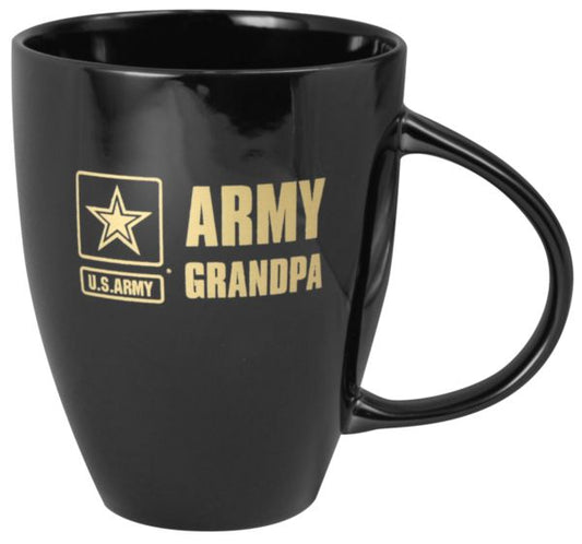 U.S. Army Star with ARMY GRANDPA on 18 Oz. Black Lustre Bistro Ceramic Mug