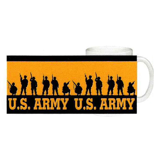 US Army Soliders Silhoutte Full Wrap Ceramic Mug 15 oz
