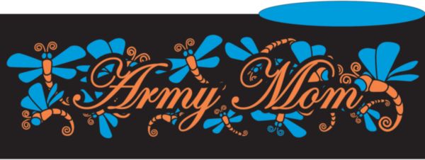 Army Mom Dragon Fly Wrap on Black Matte with Colored Interior Ceramic Mug