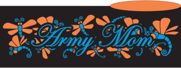 Army Mom Dragon Fly Wrap on Black Matte with Colored Interior Ceramic Mug