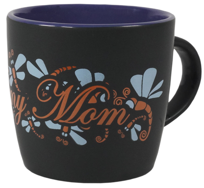 Army Mom Dragon Fly Wrap on Black Matte with Colored Interior Ceramic Mug
