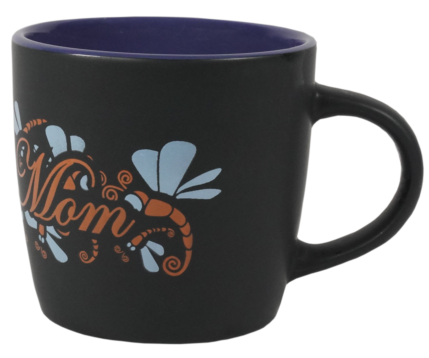 Army Mom Dragon Fly Wrap on Black Matte with Colored Interior Ceramic Mug