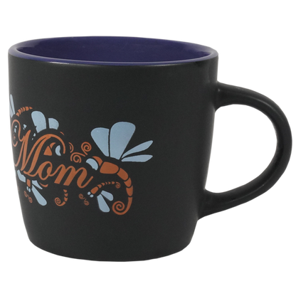 Army Mom with Dragon Fly Wrap on Black Matte with Colored Interior Ceramic Mug