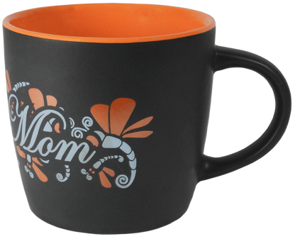 Army Mom Dragon Fly Wrap on Black Matte with Colored Interior Ceramic Mug