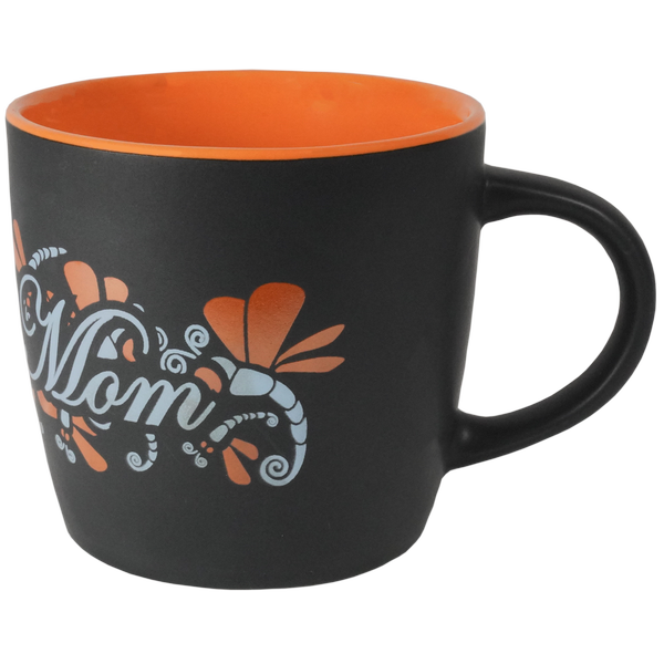 Army Mom with Dragon Fly Wrap on Black Matte with Colored Interior Ceramic Mug