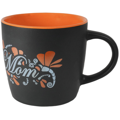Army Mom with Dragon Fly Wrap on Black Matte with Colored Interior Ceramic Mug
