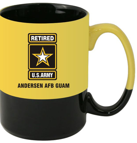 U.S. Army Star Retired Andersen AFB Guam on 15 oz. Mug