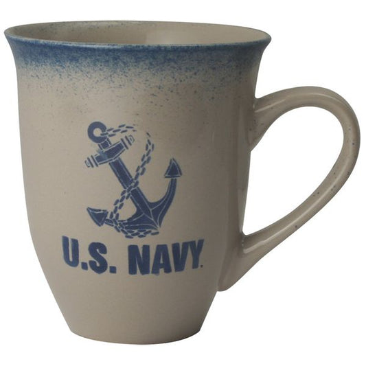 U.S. Navy Anchor on 16 oz. Cream Latte Mug