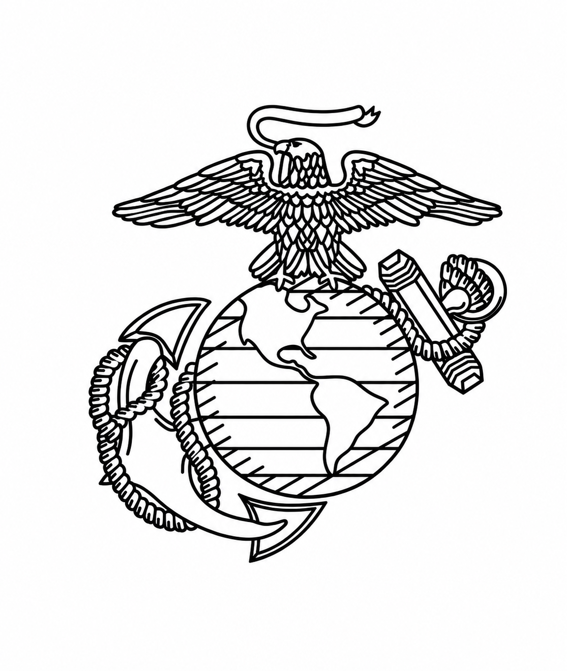 Eagle Globe and Anchor 12" Sticker, Vinyl Transfer
