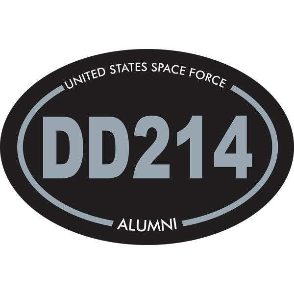 United States Space Force DD214 Alumni Black Background Sticker