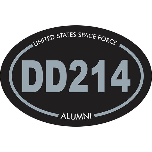 United States Space Force DD214 Alumni Black Background Sticker