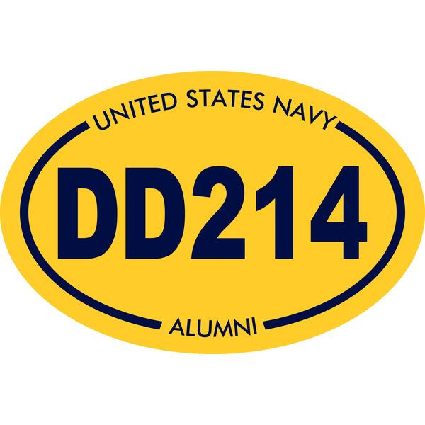 United States Navy DD214 Alumni Oval Sticker