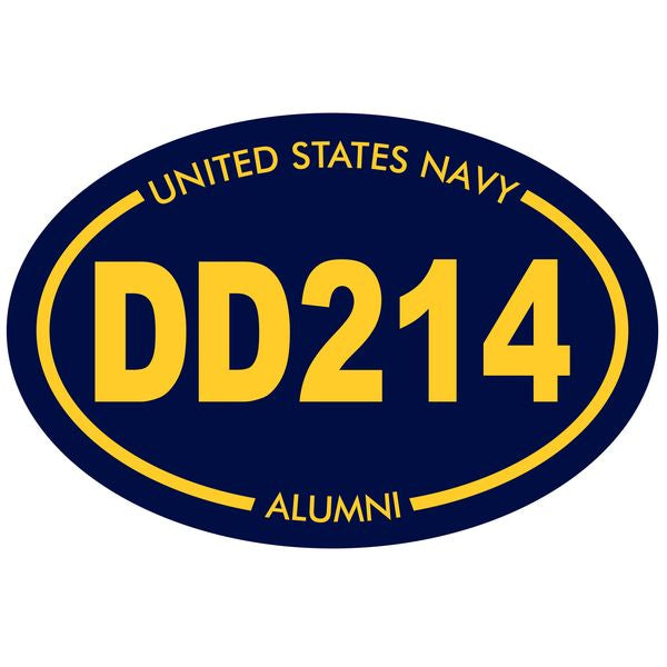 United States Navy DD214 Alunmi Blue Oval Sticker