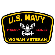 U.S. Navy Proudly Served Woman Veteran Sticker