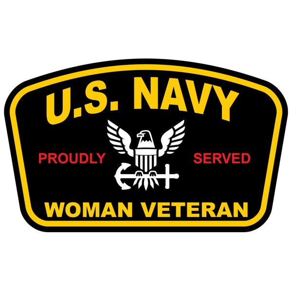 U.S. Navy Proudly Served Woman Veteran Sticker