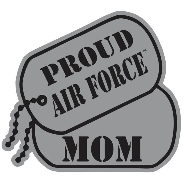 Proud Air Force Mom Dog Tags Sticker