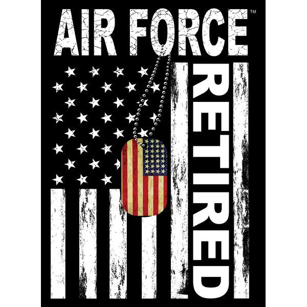 Air Force Retired Flag with Dog Tags Sticker