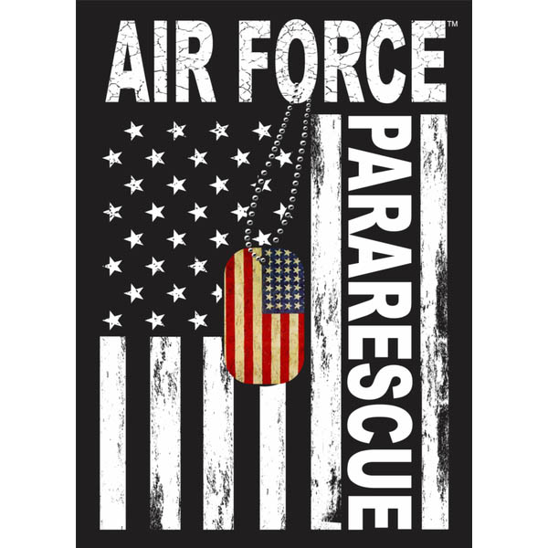 Air Force Pararescue Flag with Dog Tags Sticker