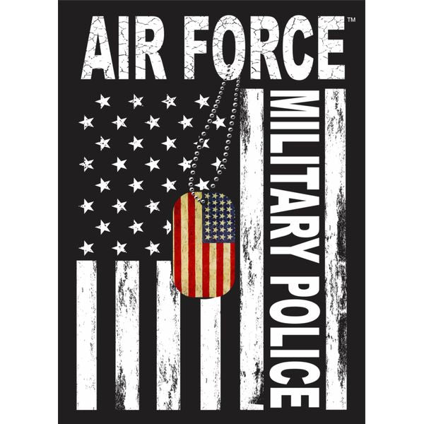 Air Force Military Police Flag with Dog Tags Sticker