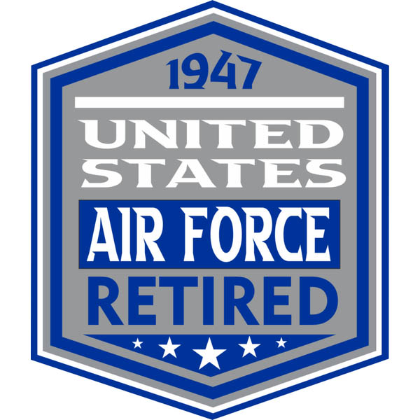 US Air Force Retired Vinyl Decal – 6-Inch – Made In USA