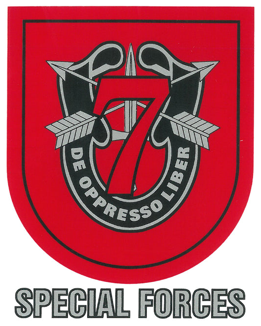U.S. Army 7th Special Forces Group 4" x 5" Decal