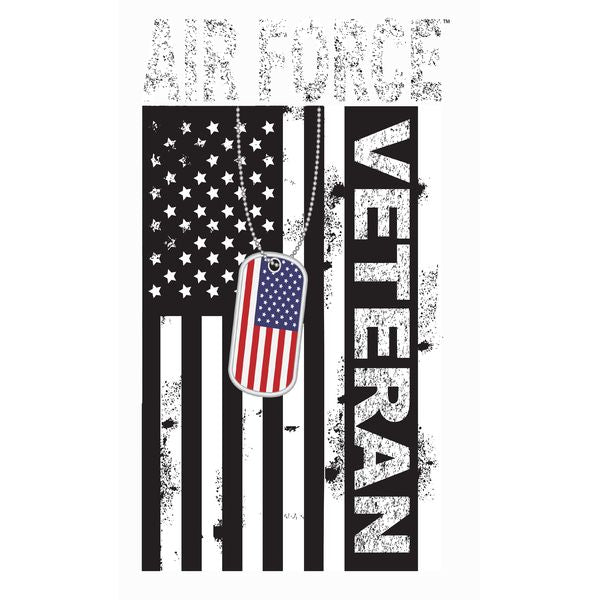 Air Force Veteran Flag with Dog Tags Decal