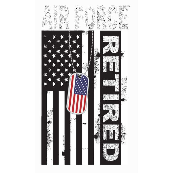 Air Force Retired Flag with Dog Tags Decal